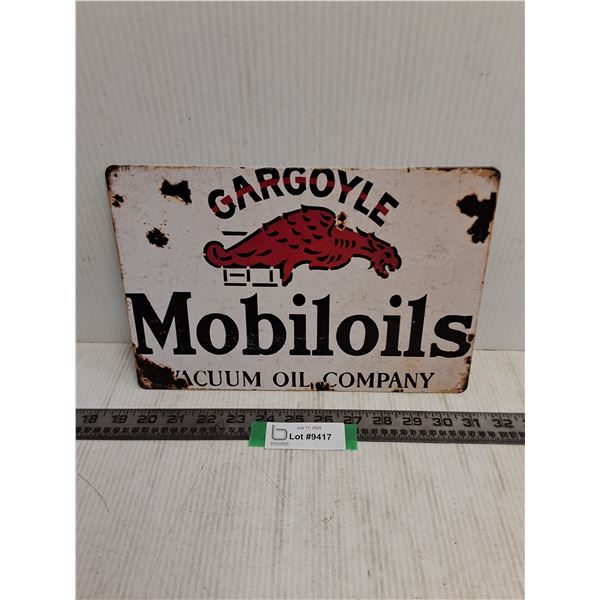 Vintage Look "Gargoyle Mobiloils" Metal Sign - 8" x 12"