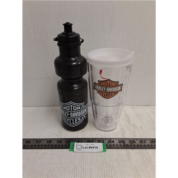 (2) Harley Davidson Drink Containers