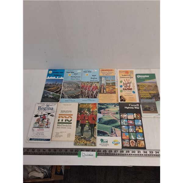 (11) Road Maps (Calgary, Regina, Saskatoon)