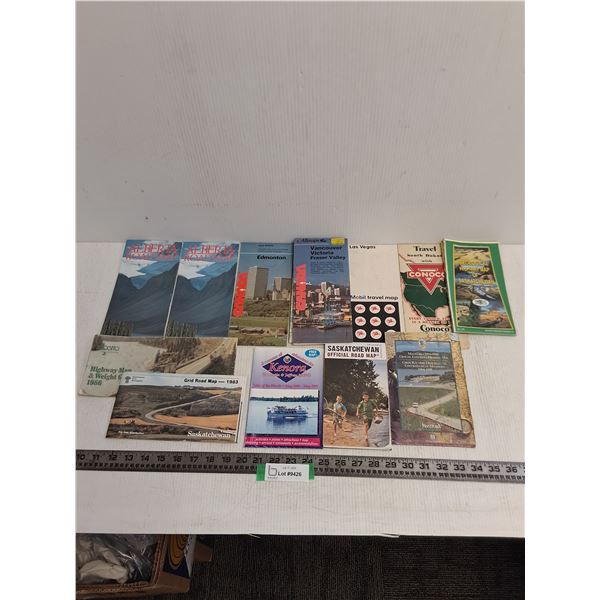(12) Road Maps (Alberta, South Dakota, Las Vegas)