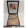 Image 1 : (2) Framed Calendar Pictures (April 1942, December 1980) - Largest 16" x 13"