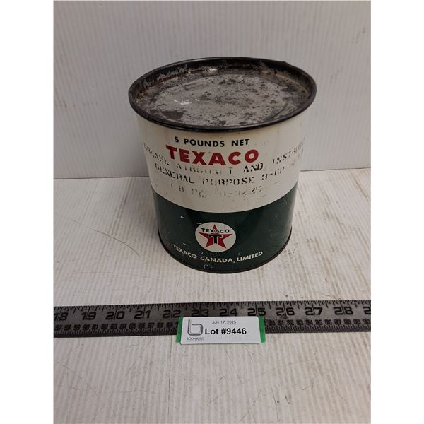 Vintage Empty Texaco 5 lb Grease Tin