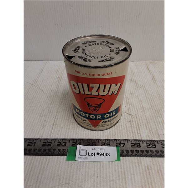 Vintage Empty Oilzum Motor Oil Tin