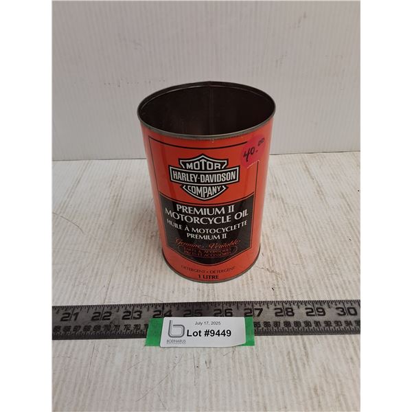 Vintage Harley Davidson Empty Premium Motor Oil Tin