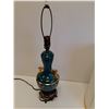 Image 4 : Vintage Teal And Gold Lamp (Cord Needs TLC) 18" x 13"  -  PICK UP
