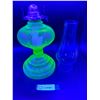 Image 1 : Uranium Glass Filigree Pattern- While Flame Light CO Grand Rapids Mich