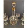 Image 2 : MCM Decanter Set- Sunflower Pattern- 5 Glasses