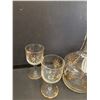 Image 4 : MCM Decanter Set- Sunflower Pattern- 5 Glasses