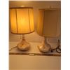 Image 1 : Vintage Floral Style End Table Lamp Set - 23" x 11" - Works  -  PICK UP