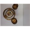 Image 2 : Brass Plated Trivet and (2) Brass Votive Holders