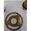 Image 5 : Brass Plated Trivet and (2) Brass Votive Holders