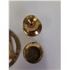 Image 6 : Brass Plated Trivet and (2) Brass Votive Holders