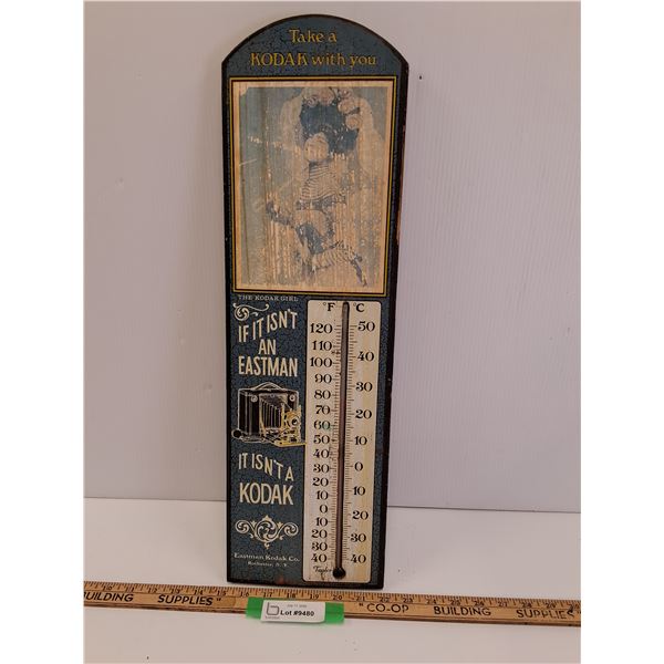 Kodak Co Vintage Style Thermometer- 23" x 7"