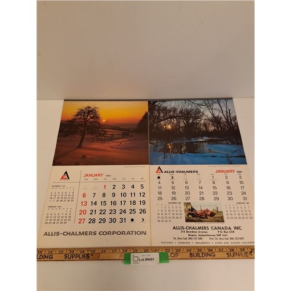 (2) Allis Chalmers, Sk,  Calendars: - 1980 & 1981