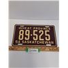 Image 1 : Saskatchewan License Plate - 1954