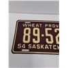 Image 2 : Saskatchewan License Plate - 1954