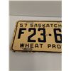 Image 2 : Saskatchewan License Plate - 1957 - Farm Plate