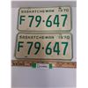 Image 1 : Saskatchewan License Plate - 1970 - Farm Plate Set