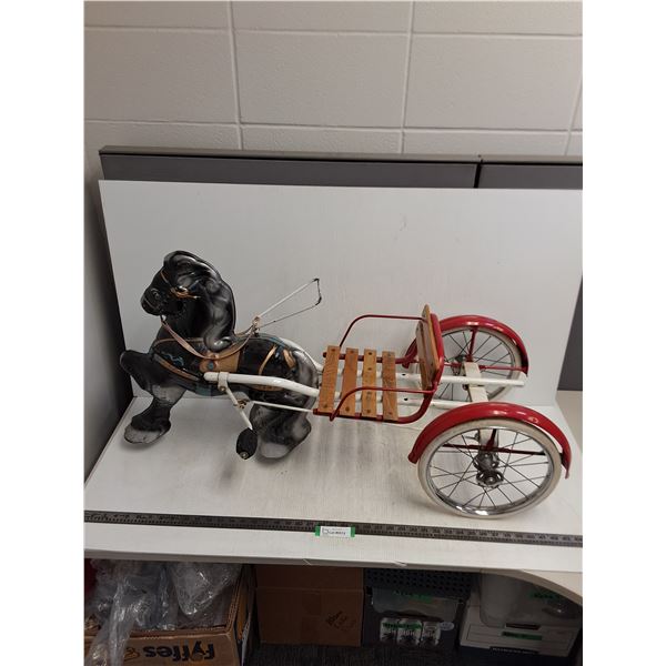# Vintage Child's "Horse & Buggy" Tricycle - 42x21x16 - PICK UP ONLY