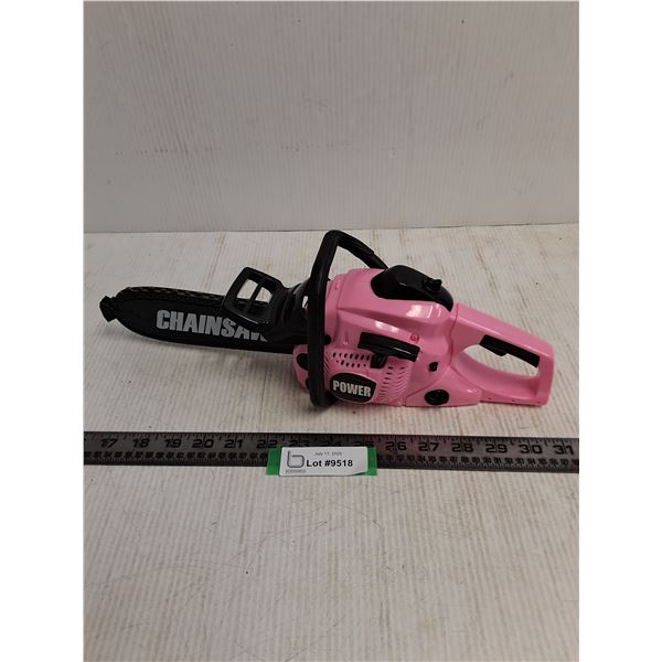 Child's Plastic Toy Battery Powered Chainsaw with Rubber Teeth