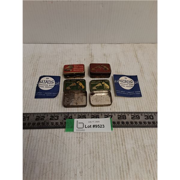 (6) Vintage Tins/Packages of "Talking Machine" Steel Needles