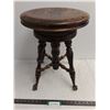 Image 1 : Vintage Claw Foot Piano Stool - 19" High x 14" Dia - PICK UP