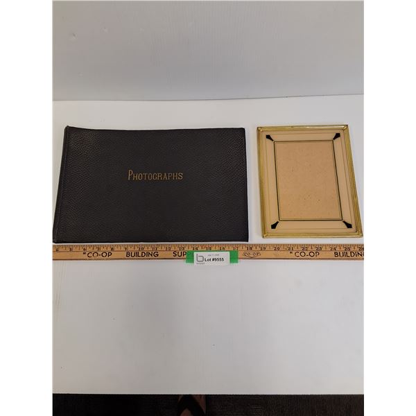 Reverse Painted Picture Frame & Vintage Photo Album