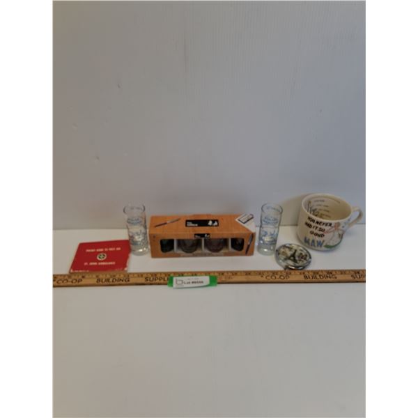 The Office Shot Glass Set, (2) NWT Shot Glasses, Coffee Mug, Misc