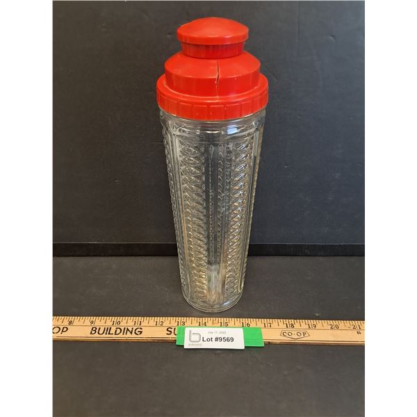 MCM Medco Cocktail Shaker - Lid Has Crack, as Pictured - 12" Tall