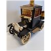 Image 2 : Vintage Ford Model T Light-Up Car w/Decanter & (6) Amber Shot Glasses Set - Front Grill Needs TLC