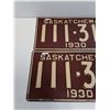 Image 2 : Saskatchewan License Plate - 1930 Pair of Matching Plates