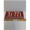 Image 1 : Saskatchewan License Plate - 1934