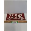 Image 1 : Saskatchewan License Plate - 1938