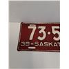 Image 2 : Saskatchewan License Plate - 1938