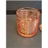 Image 2 : Vintage Indiana Glass Windsor Pink Lidded Marmalade/Sugar Jar - 5" x 3"