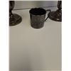 Image 2 : (2) Silver Plated Bride's Basket Vases & Engraved "Baby" Silver Plated Cup