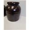 Image 2 : (2) Artisan Pottery Storage Canisters - 8" x 7" Tall