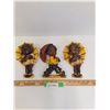 Image 1 : (3) Chalkware Black Americana Wall Decor "Rainy Days" - Some Wear as Pictured 8" x 5"