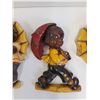 Image 3 : (3) Chalkware Black Americana Wall Decor "Rainy Days" - Some Wear as Pictured 8" x 5"