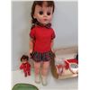 Image 2 : Vintage Dolls w/Clothing Accessories & Vintage Make-up Vanity Mirror