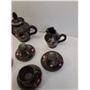 Image 3 : Asian Inspired Pottery Miniature Tea Set(Somem Wear): Tea Pot, (6) Tea Cups, Sugar & Creamer Set