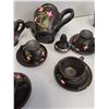 Image 4 : Asian Inspired Pottery Miniature Tea Set(Somem Wear): Tea Pot, (6) Tea Cups, Sugar & Creamer Set