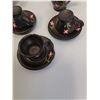 Image 6 : Asian Inspired Pottery Miniature Tea Set(Somem Wear): Tea Pot, (6) Tea Cups, Sugar & Creamer Set