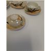 Image 2 : Asian Inspired Pottery Miniature Tea Set(Some Wear): (4) Tea Cups, Sugar & Creamer Set