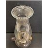 Image 4 : Antique White Star Oil Finger Lamp w/Hurricane - 13" Tall