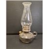 Image 5 : Antique White Star Oil Finger Lamp w/Hurricane - 13" Tall