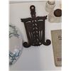 Image 3 : Cast Iron Trivet, Enamel Wash Basin, (2) Ink Pots, Ration Book, Misc