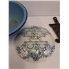 Image 4 : Cast Iron Trivet, Enamel Wash Basin, (2) Ink Pots, Ration Book, Misc