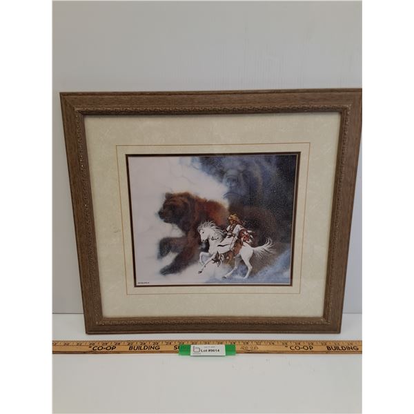 Indigenous Warrior Spirit Bear Art Print - By Artist Bev Doolittle - 21" x 19"