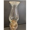 Image 4 : Antique Turkey Foot Pattern Glass Oil/Kerosene Lamp w/ Hurricane - 18.5" Tall